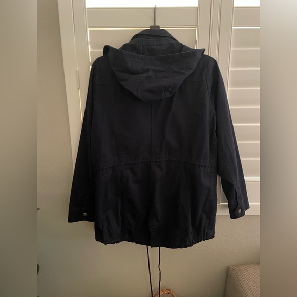 Style & Co Blue Twill Jacket Hooded Coat - Picture 3 of 6